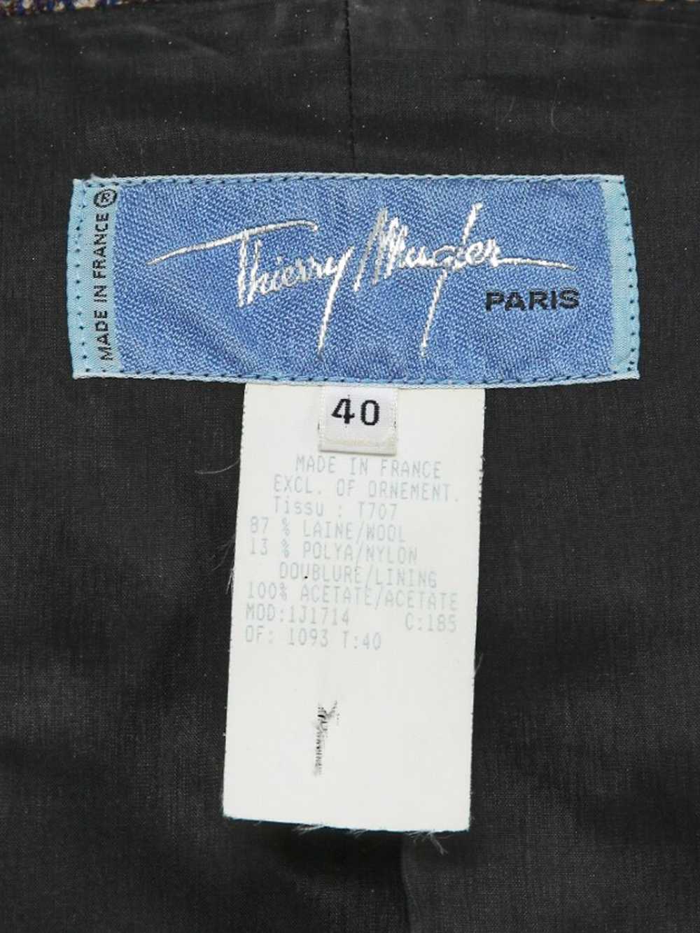 Thierry Mugler 1990s Blue and Grey Fitted Blazer … - image 4