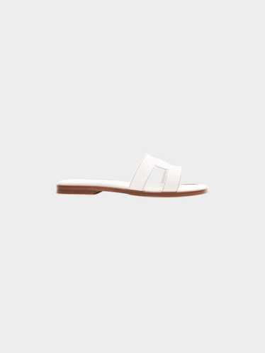 Hermes 2010s White Oran Leather Sandals - image 1