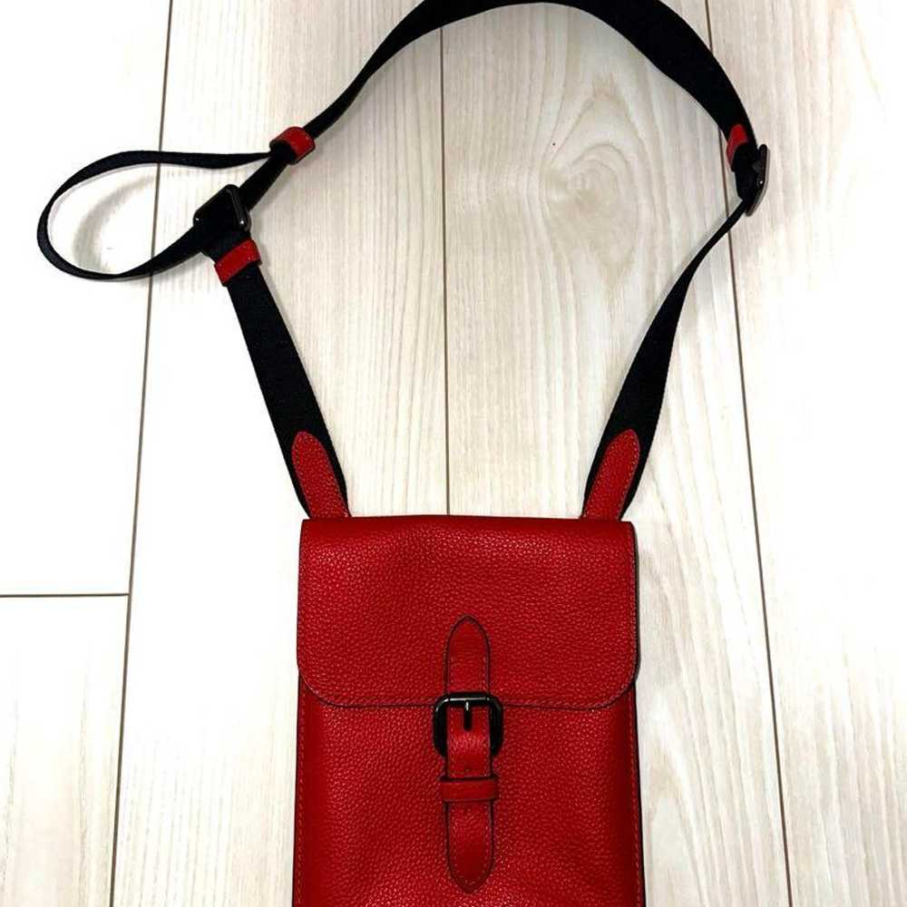 COACH Shoulder Bag Red Leather - image 3