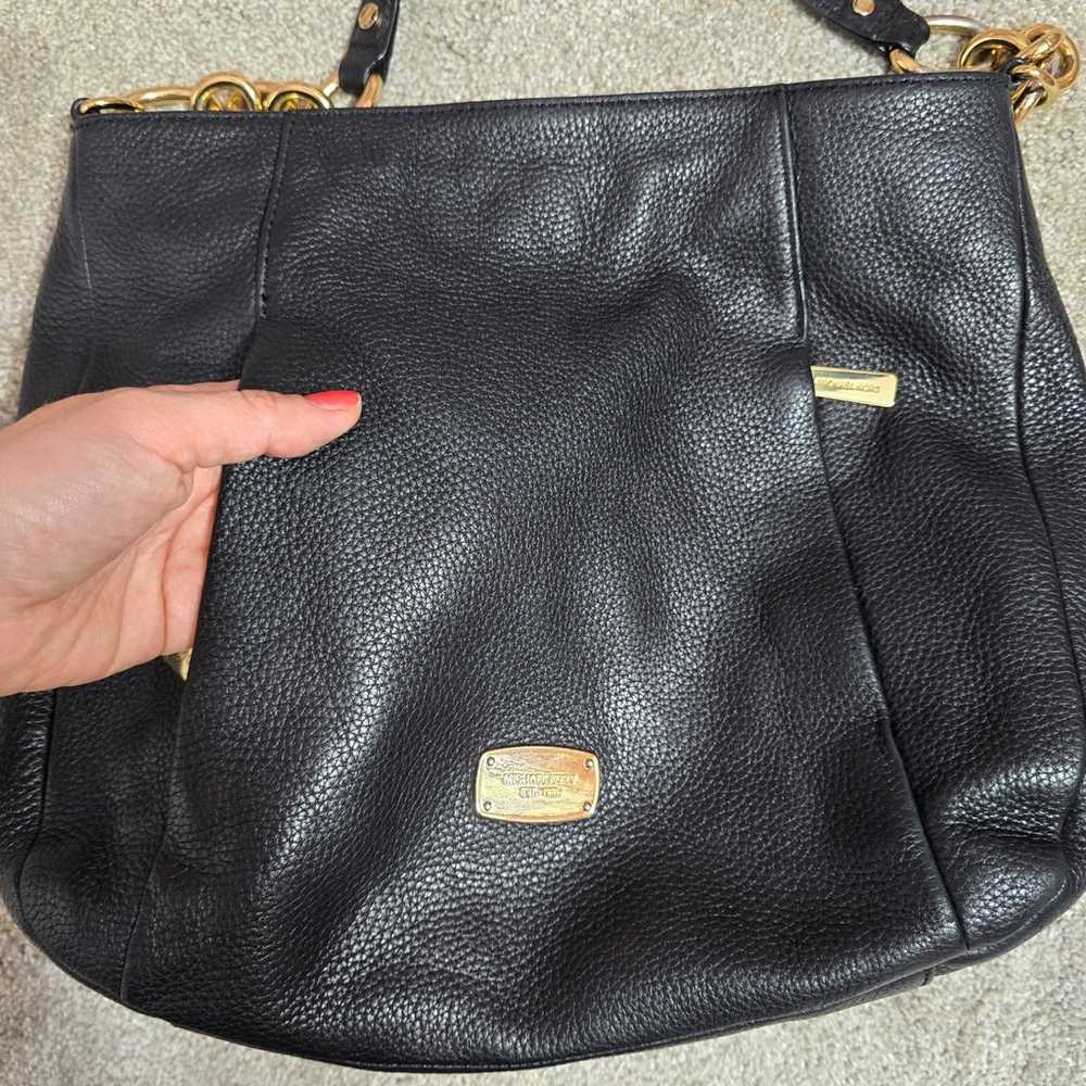 Michael Kors black pebbled leather slouchy hobo b… - image 10