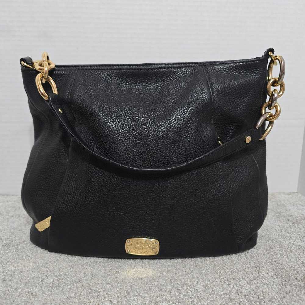 Michael Kors black pebbled leather slouchy hobo b… - image 1