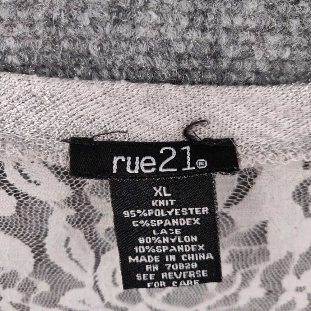 Rue 21 Rue21 Sweater Womens XL Gray Pullover Tuni… - image 3