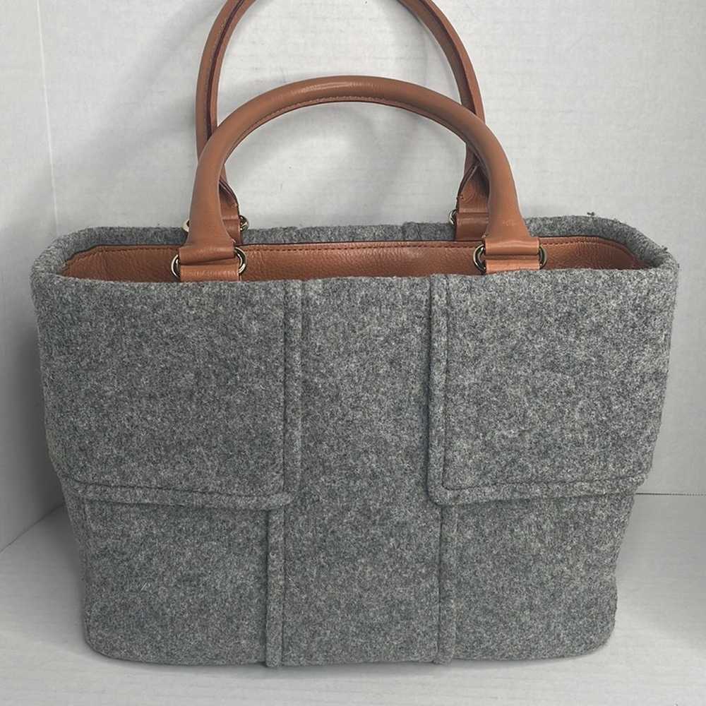 Kate Spade Quinn Foxtrot Hill Gray Wool satchel t… - image 5