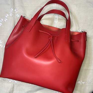 Lancaster Paris Large Red Shoulder Bucket Bag - image 1