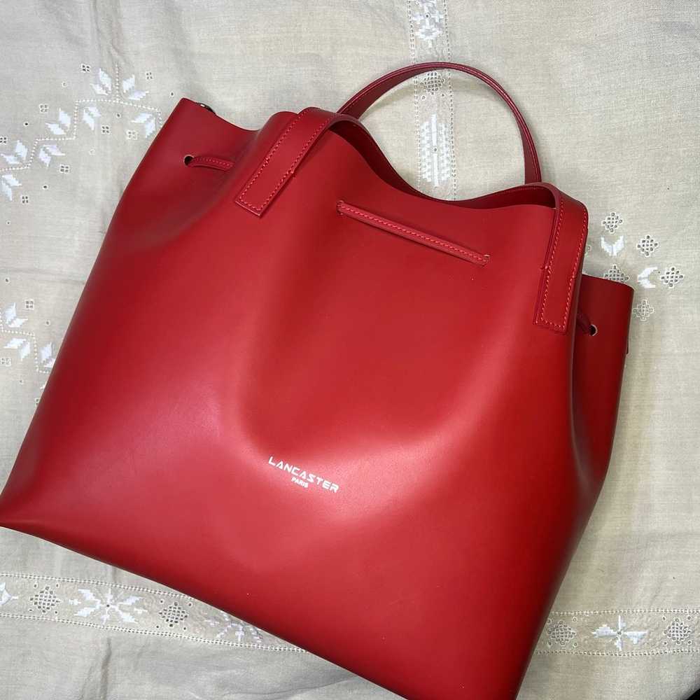 Lancaster Paris Large Red Shoulder Bucket Bag - image 2