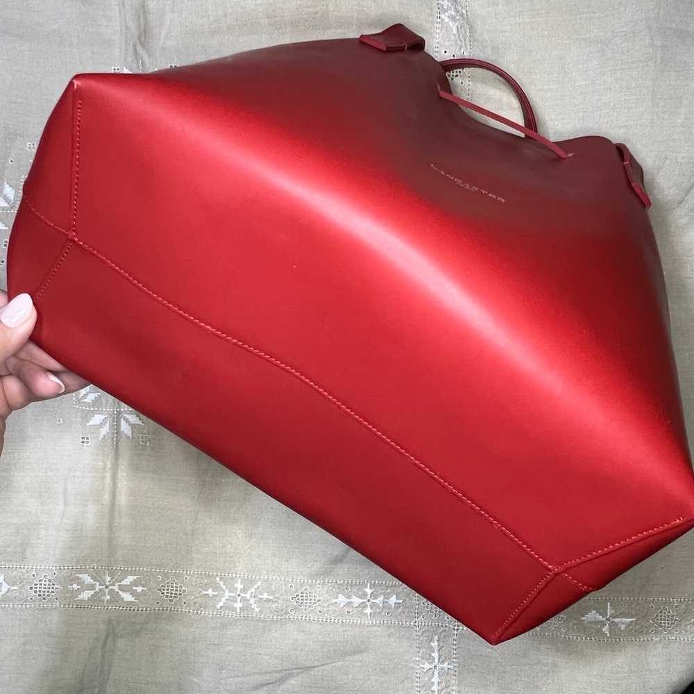 Lancaster Paris Large Red Shoulder Bucket Bag - image 3