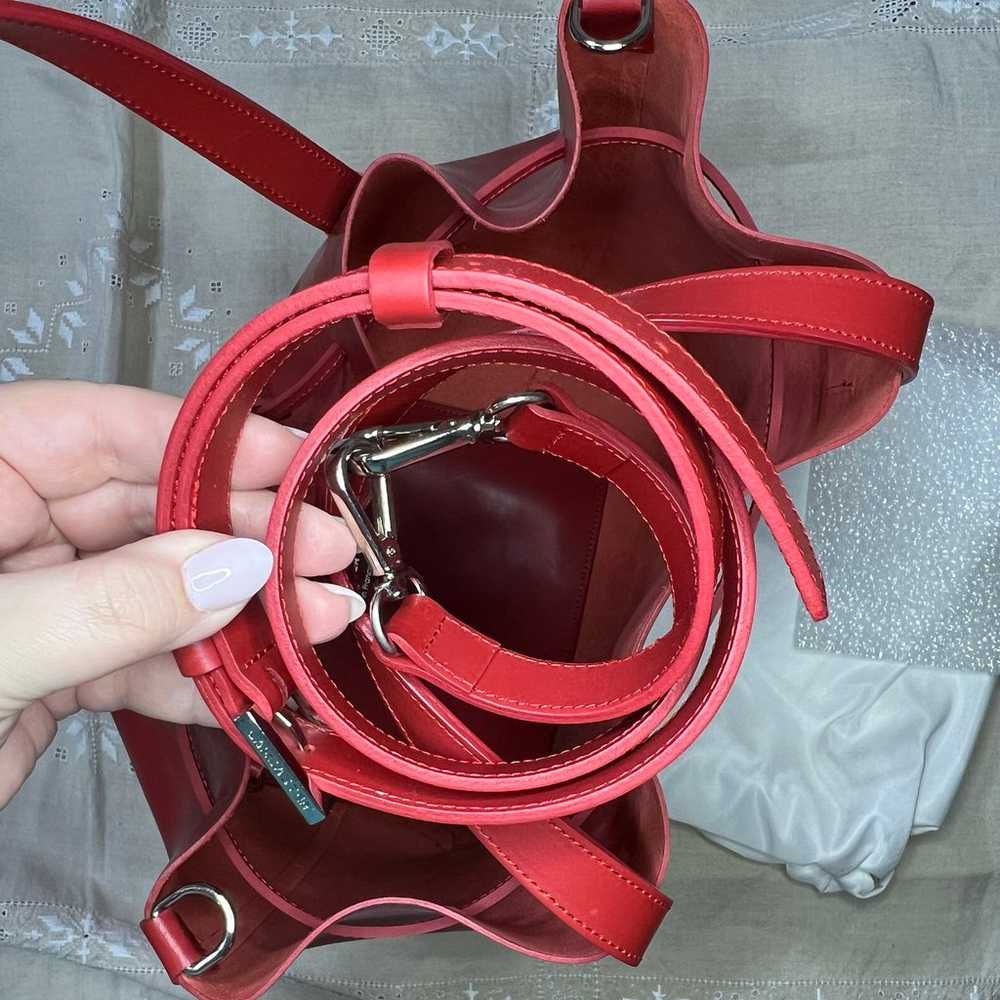 Lancaster Paris Large Red Shoulder Bucket Bag - image 6