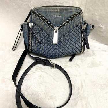 Genuine DIESEL Denim Zip Shoulder Bag y2k - image 1