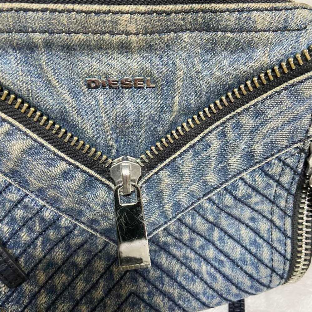 Genuine DIESEL Denim Zip Shoulder Bag y2k - image 4