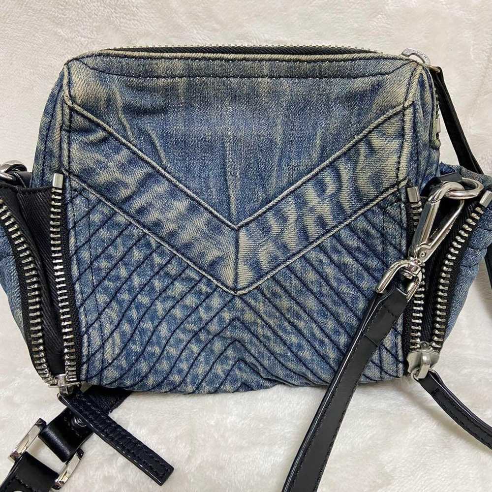 Genuine DIESEL Denim Zip Shoulder Bag y2k - image 5