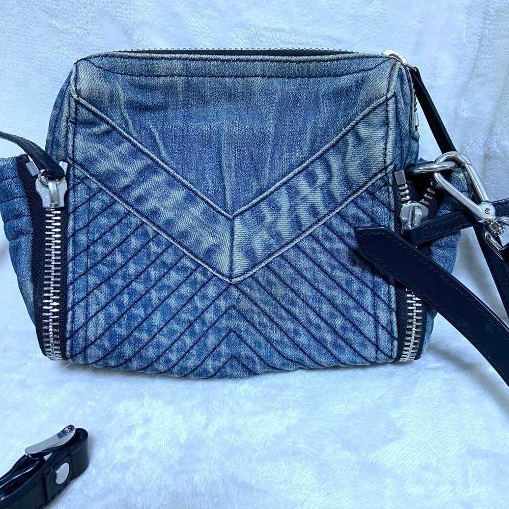 Genuine DIESEL Denim Zip Shoulder Bag y2k - image 6