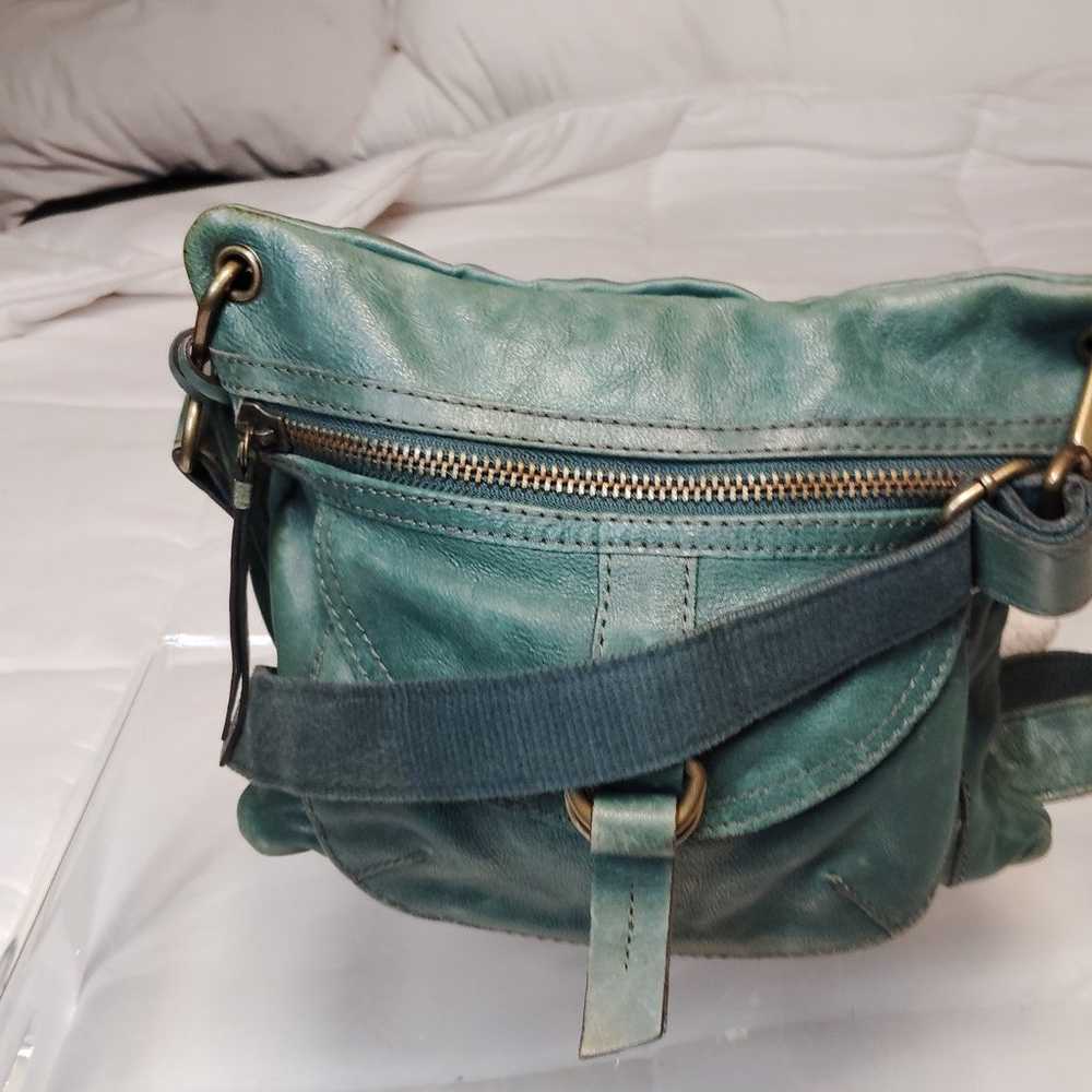 FOSSIL rustic greenLeather SASHA Crossbody Handba… - image 4