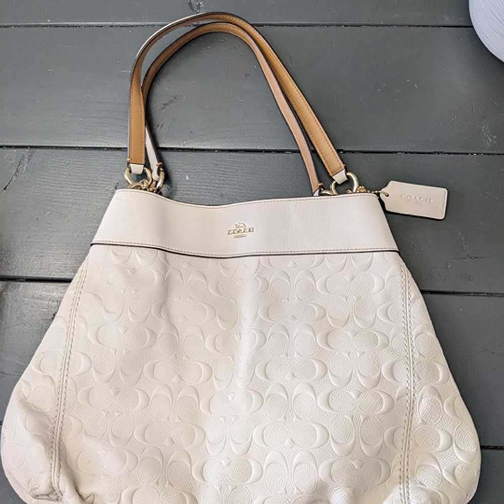 Coach Lexy Ivory Signature Leather Shoulder Bag P… - image 11