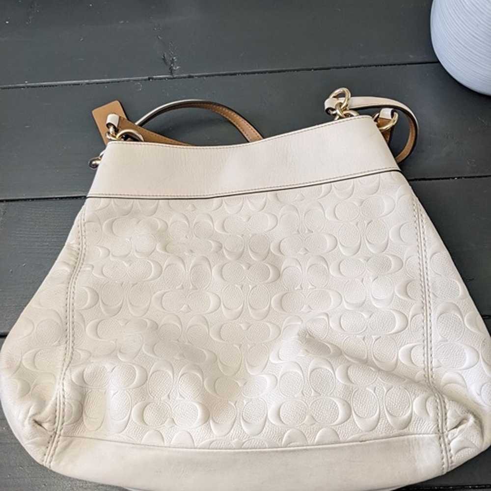 Coach Lexy Ivory Signature Leather Shoulder Bag P… - image 2