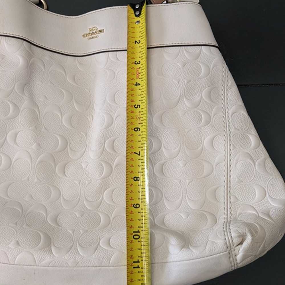 Coach Lexy Ivory Signature Leather Shoulder Bag P… - image 5