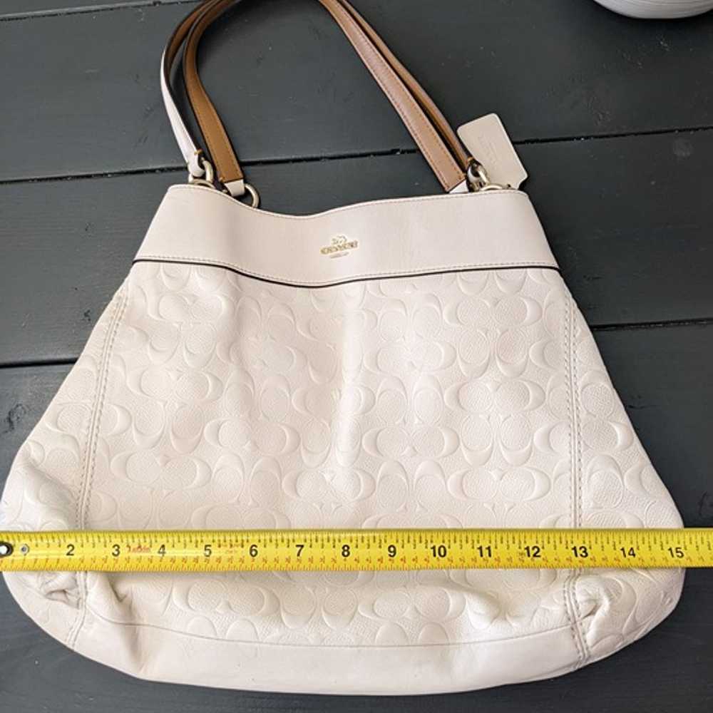 Coach Lexy Ivory Signature Leather Shoulder Bag P… - image 6