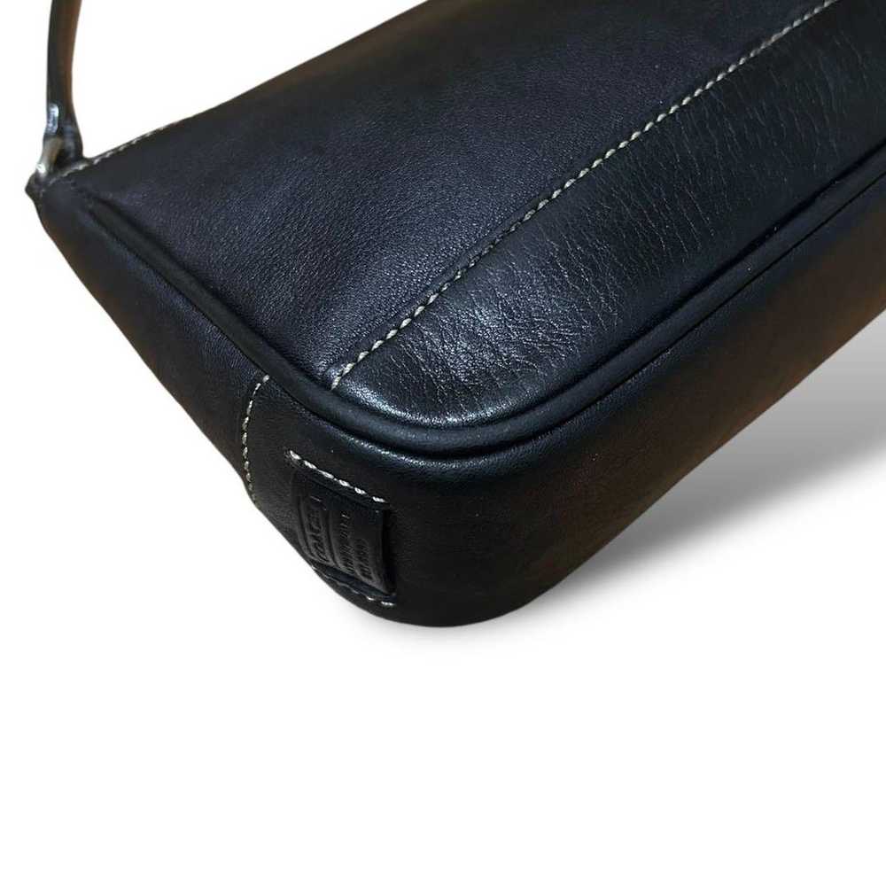 COACH Handbag Accessory Pouch All Leather Black L… - image 10