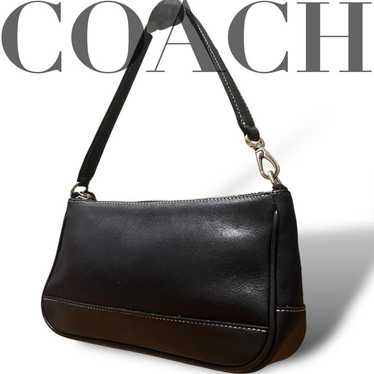 COACH Handbag Accessory Pouch All Leather Black L… - image 1