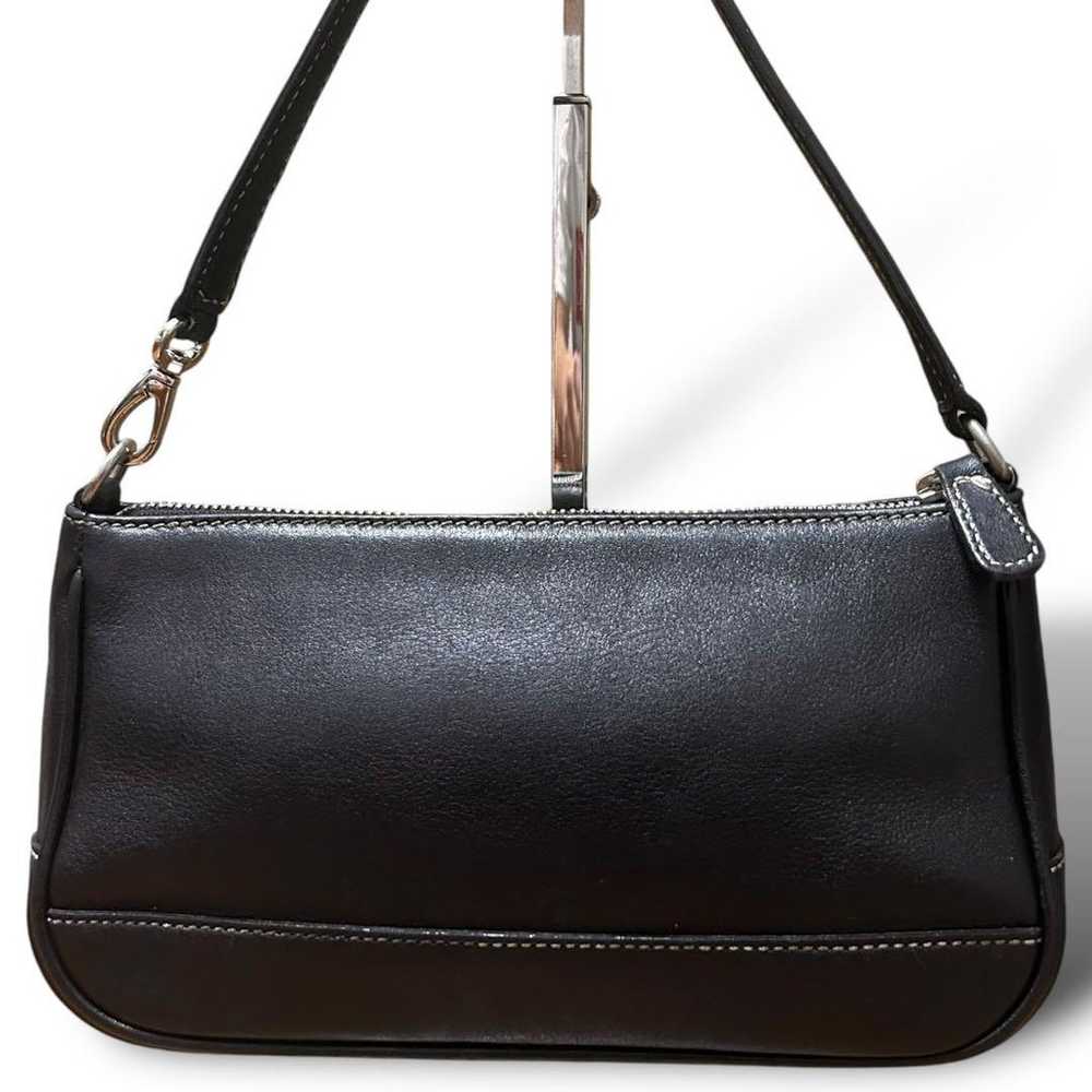 COACH Handbag Accessory Pouch All Leather Black L… - image 3