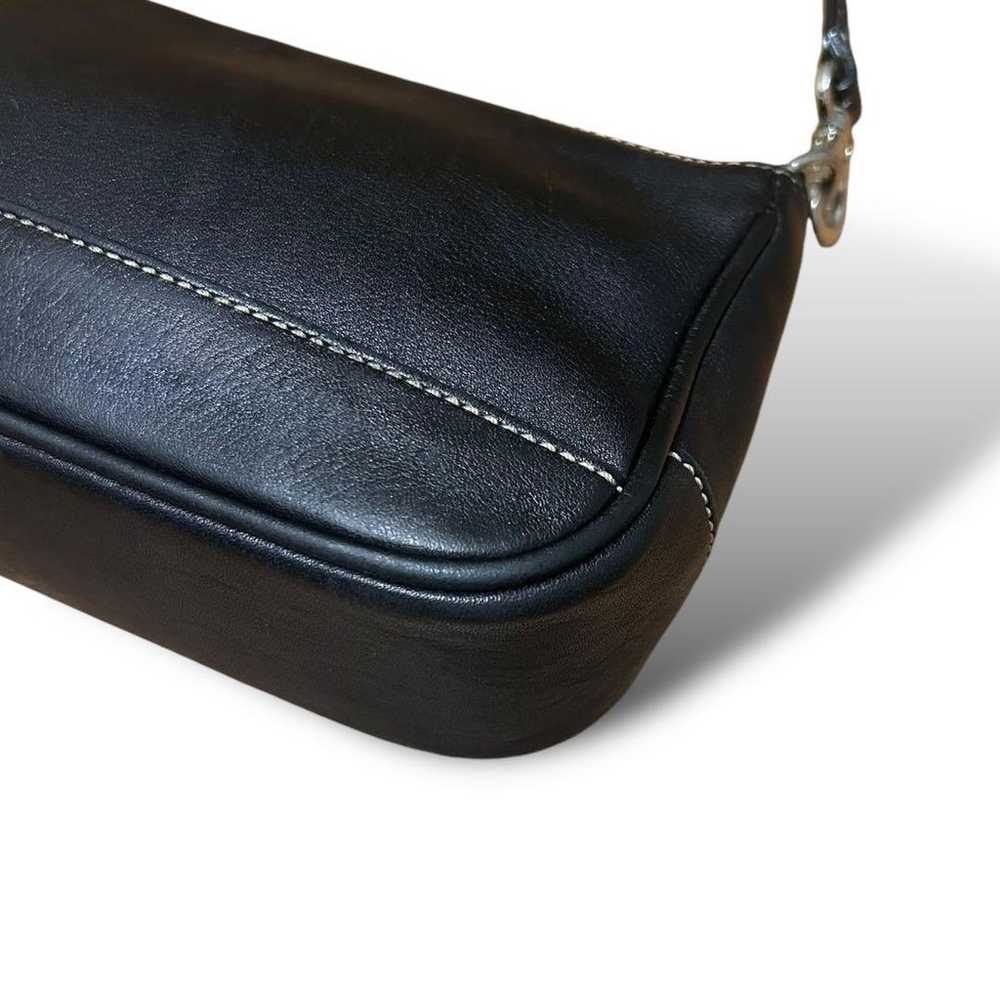 COACH Handbag Accessory Pouch All Leather Black L… - image 8