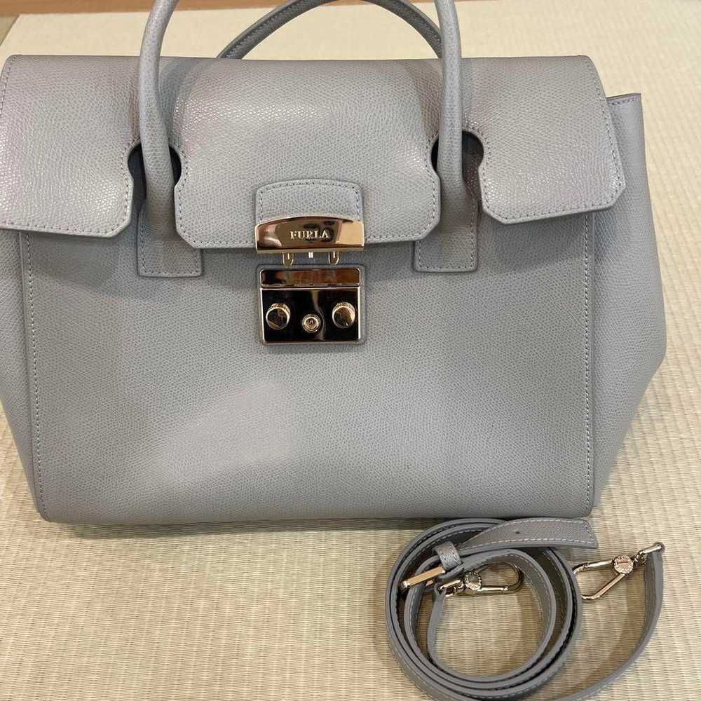 Furla gray leather handbag - image 7