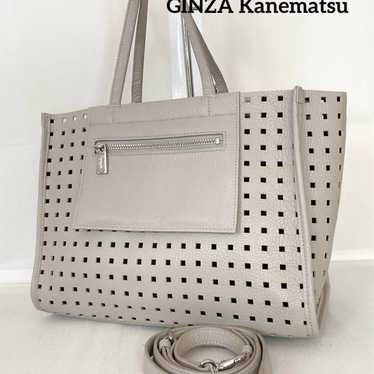 Ginza Kanematsu 2-way shoulder bag handbag leather