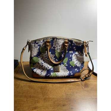 Dooney & Bourke Blue/Green White Floral Print Tot… - image 1