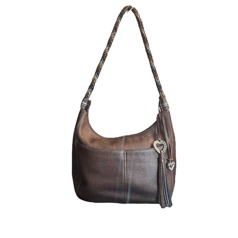 Brighton Barbados Ziptop Hobo brown/bronze metall… - image 1