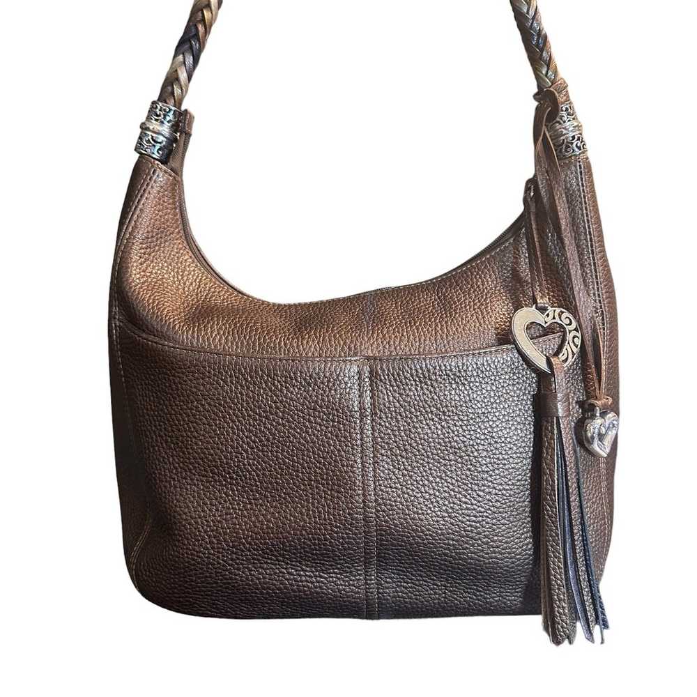 Brighton Barbados Ziptop Hobo brown/bronze metall… - image 2