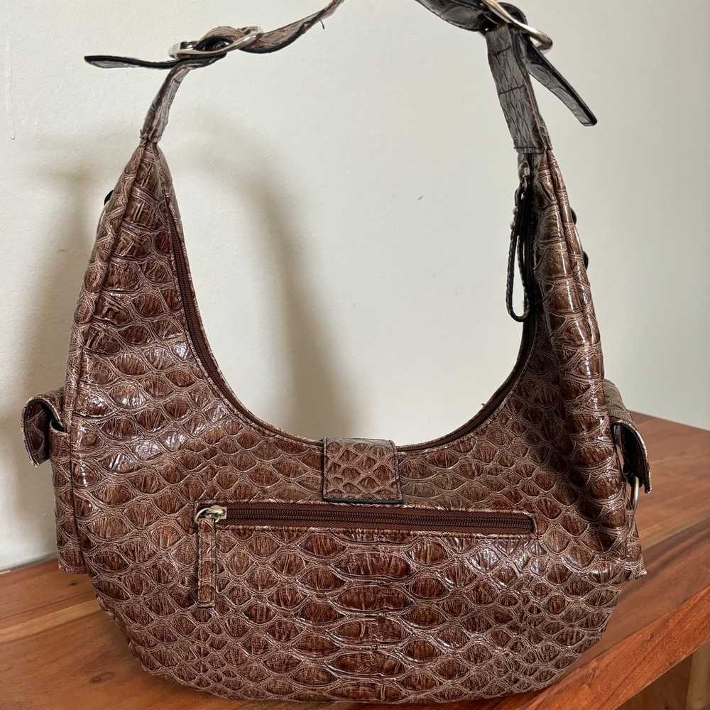 Vintage Guess Bag 2000s Crocodile Skin Boho Y2K L… - image 2