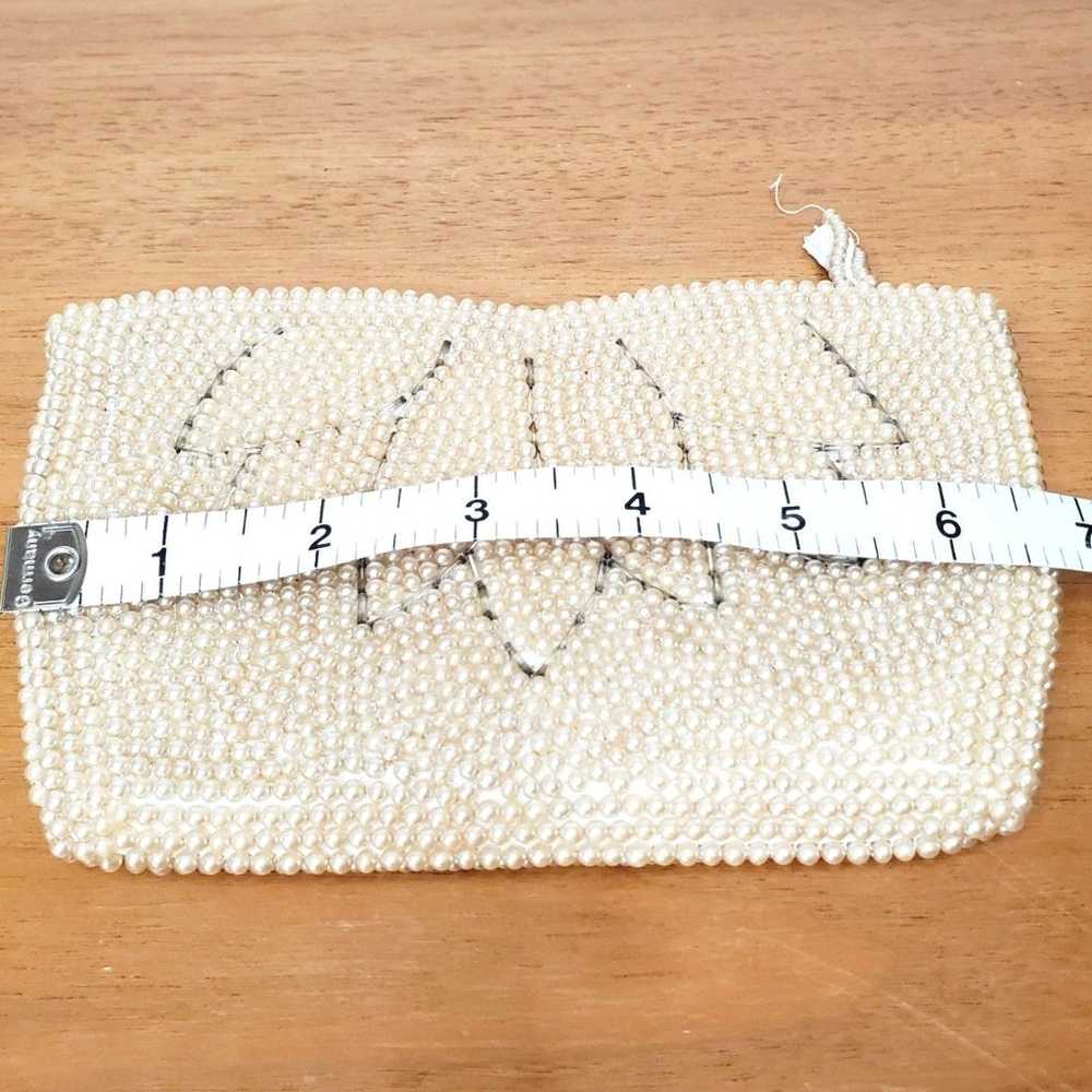 VTG Womens Beaded Clutch La Regale Small Faux Pea… - image 6