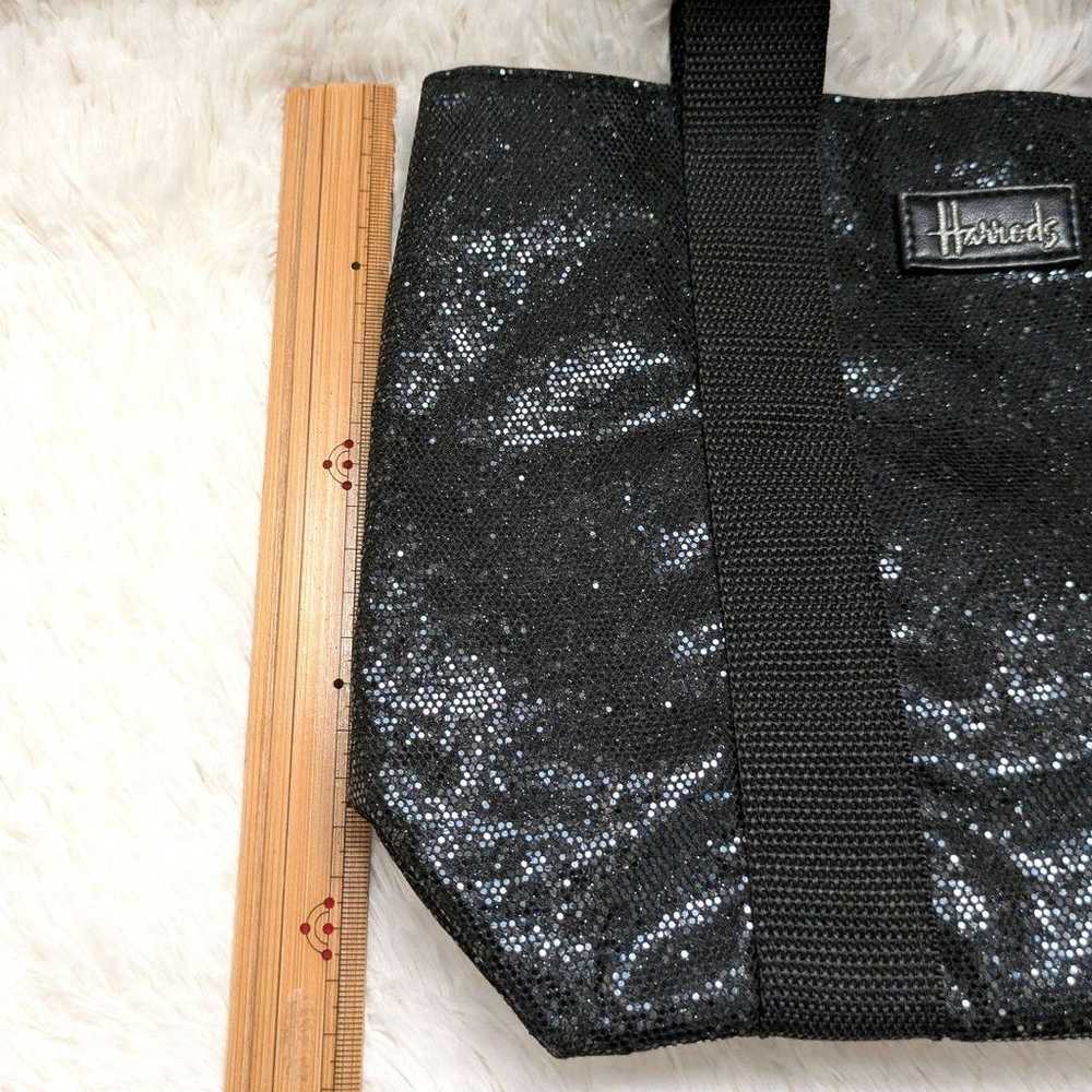 Rare Harrods Lame Bag Handbag Black Party Christm… - image 10