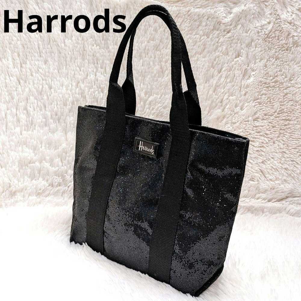 Rare Harrods Lame Bag Handbag Black Party Christm… - image 1