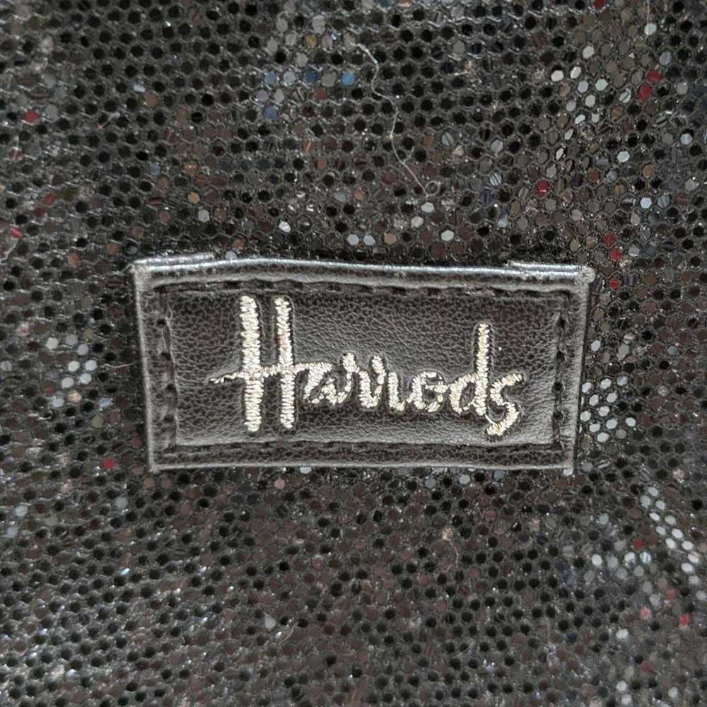 Rare Harrods Lame Bag Handbag Black Party Christm… - image 6