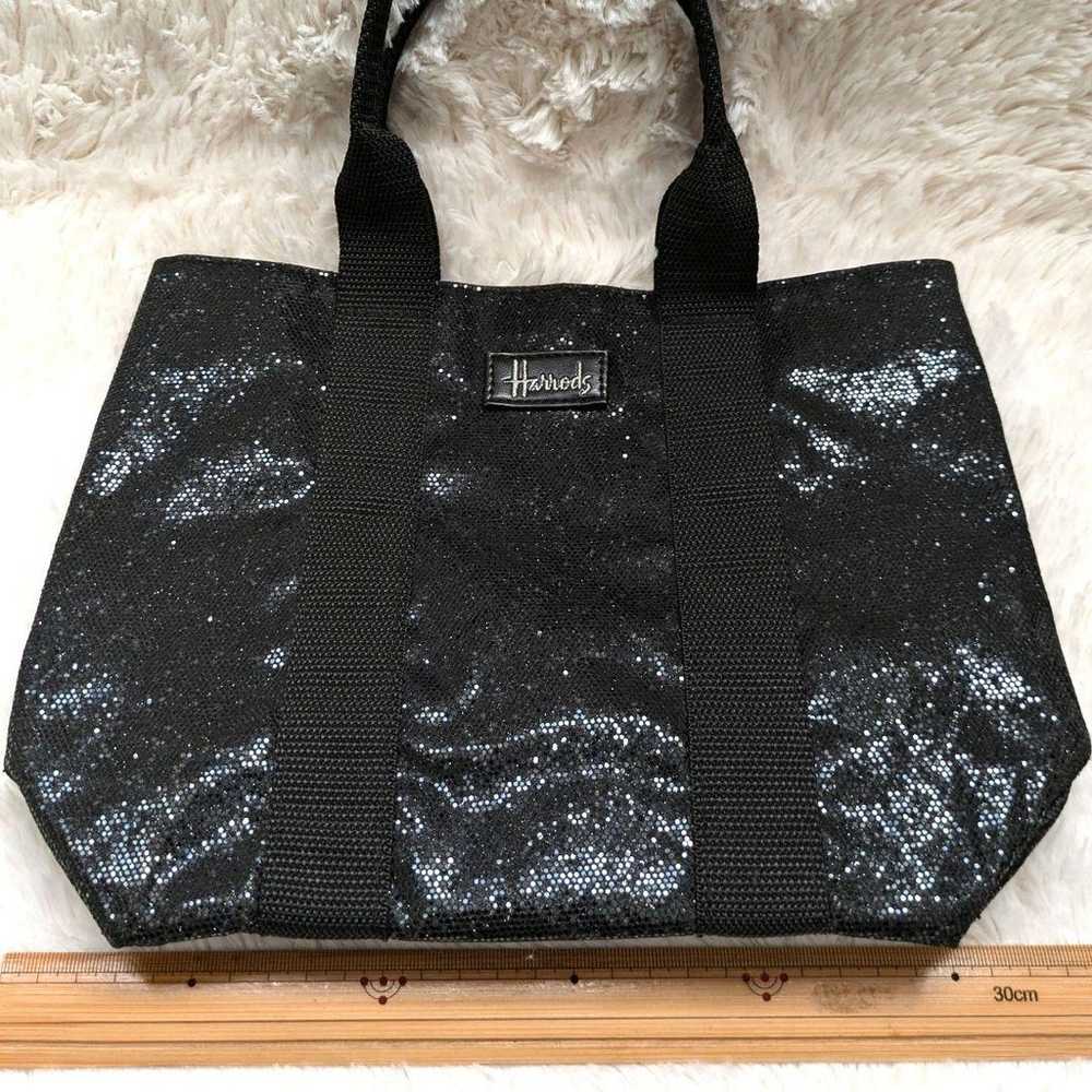 Rare Harrods Lame Bag Handbag Black Party Christm… - image 9