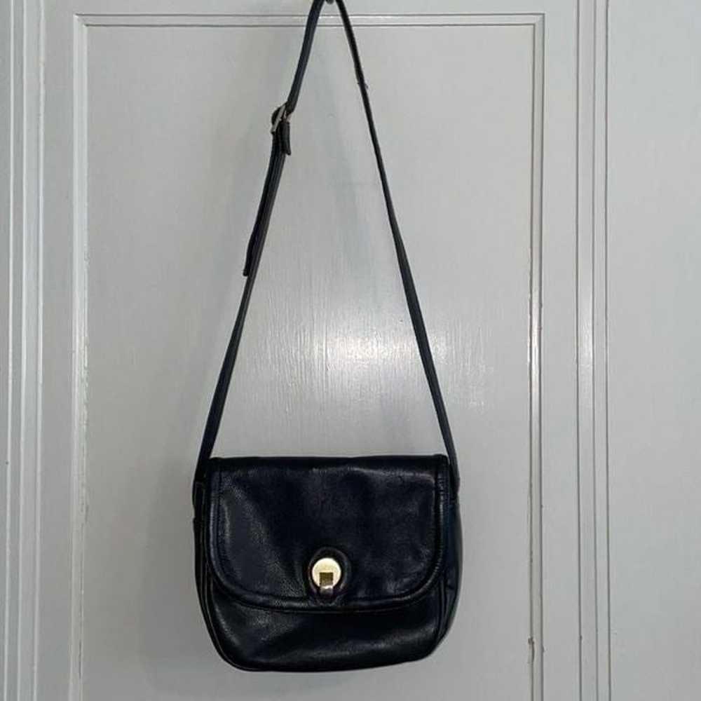 Vintage 80s Sereta black vegan leather crossbody … - image 1