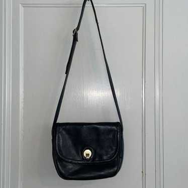 Vintage 80s Sereta black vegan leather crossbody … - image 1