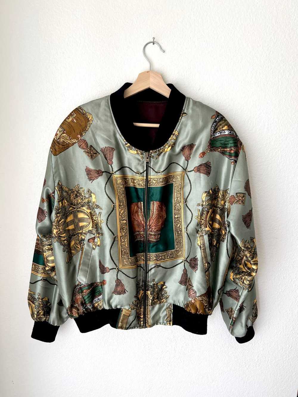 Vintage Baroque Print Bomber Jacket (L) | Used,… - image 1