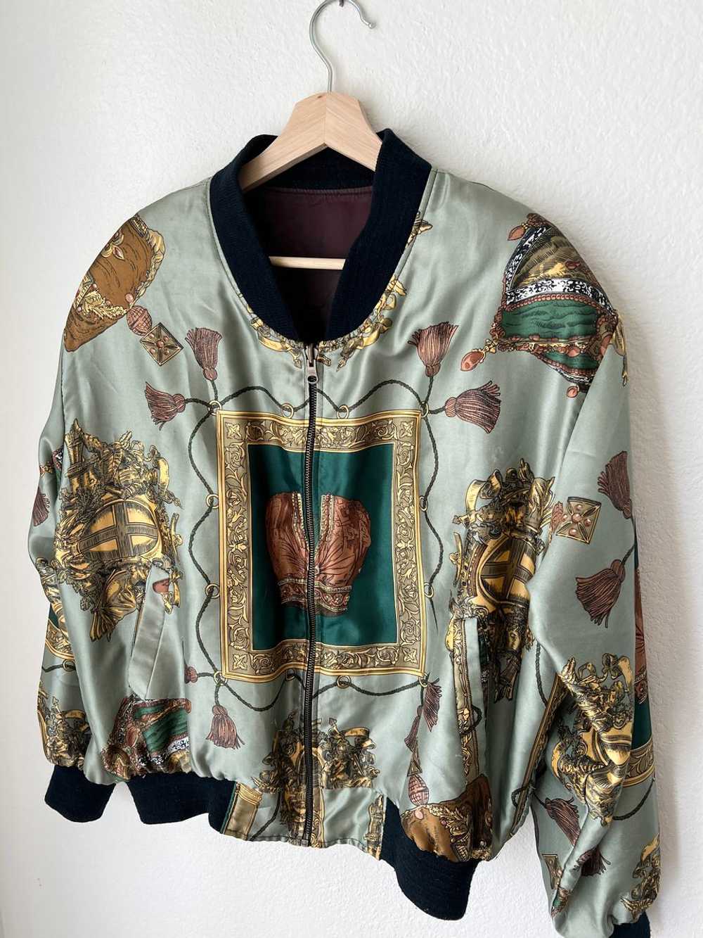 Vintage Baroque Print Bomber Jacket (L) | Used,… - image 2