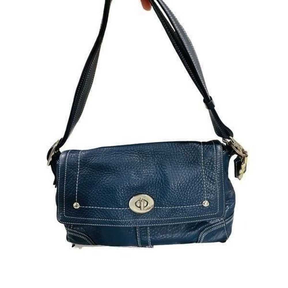 COACH Hamilton Navy Blue Handbag Satchel Shoulder… - image 3