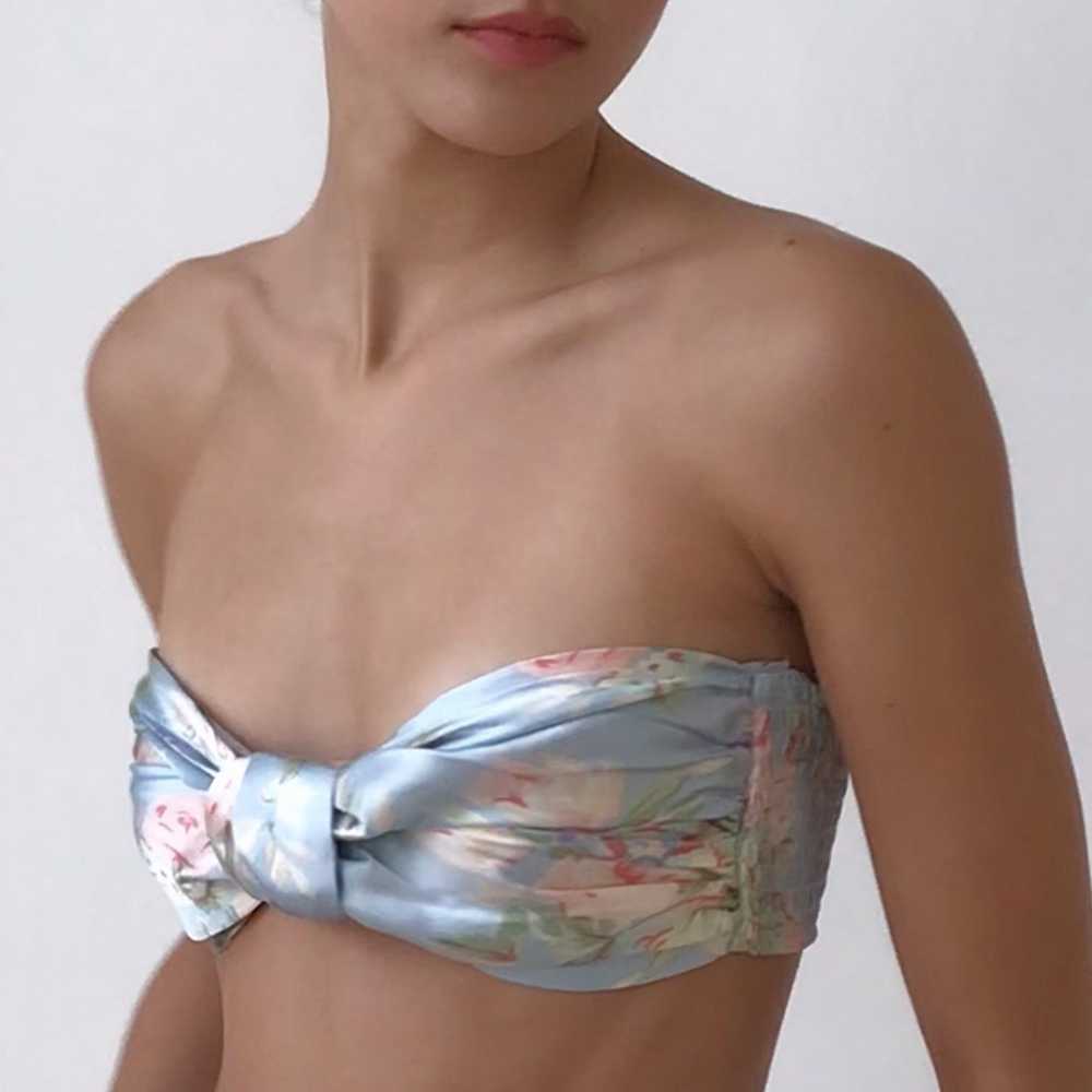 Vintage 1980's VS Silk Floral Bandeau Top - image 1