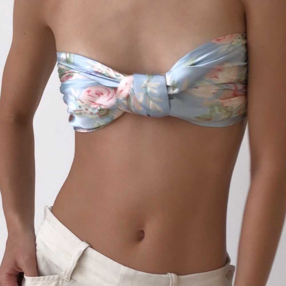 Vintage 1980's VS Silk Floral Bandeau Top - image 2