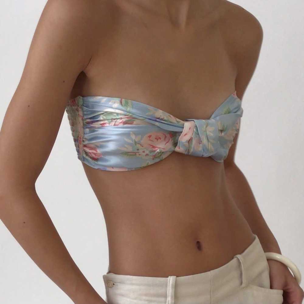 Vintage 1980's VS Silk Floral Bandeau Top - image 4