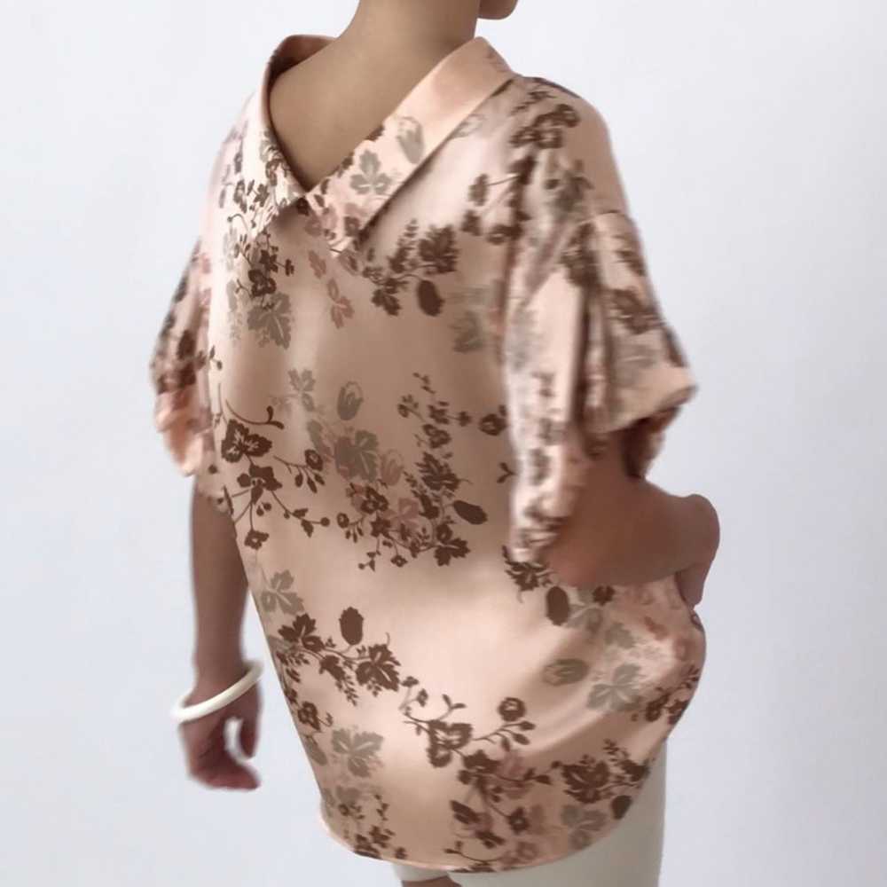 Vintage Italian Floral Silk Charmeuse Top - image 2