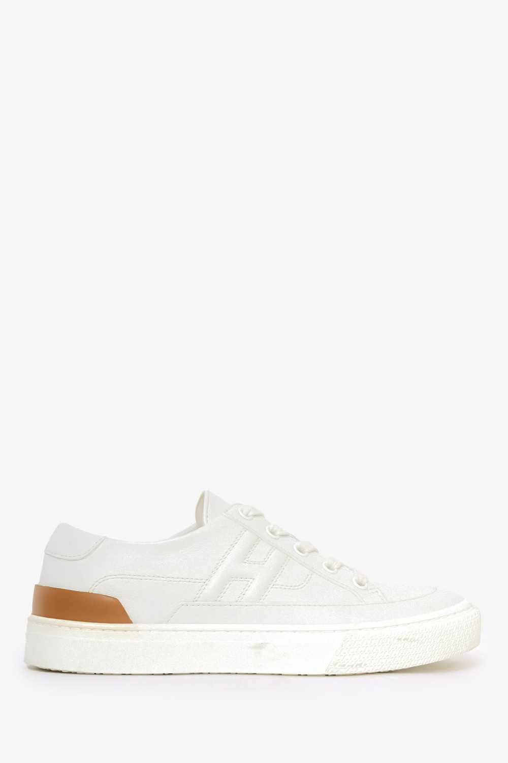 Hermes White Leather 'Deep' Sneakers Size 36 - image 1