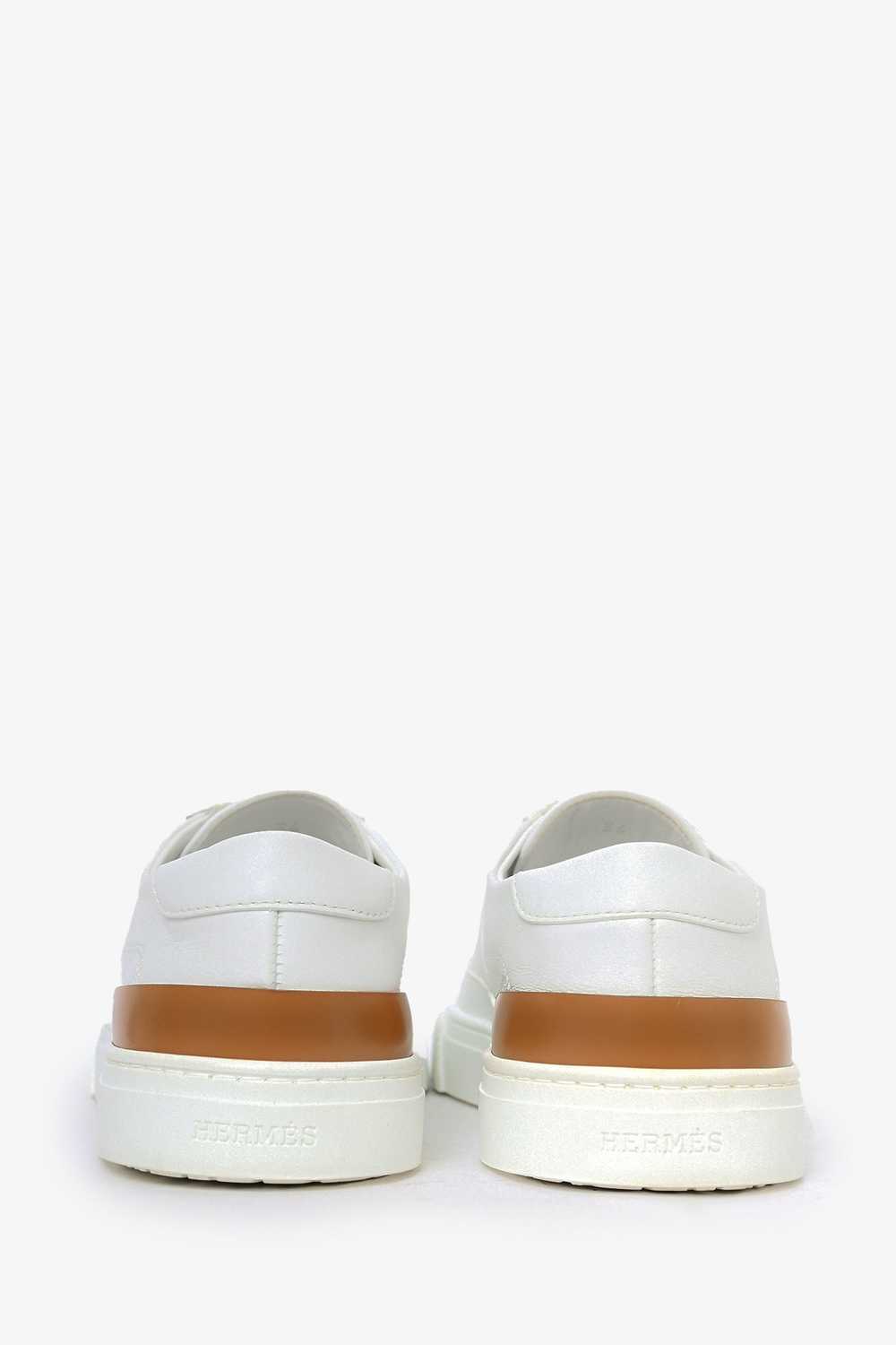 Hermes White Leather 'Deep' Sneakers Size 36 - image 6