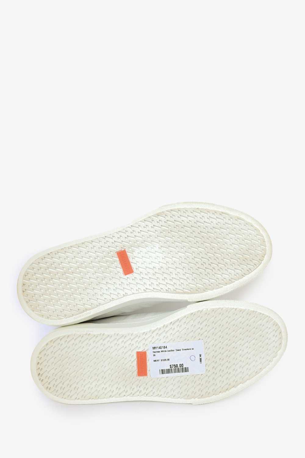 Hermes White Leather 'Deep' Sneakers Size 36 - image 7