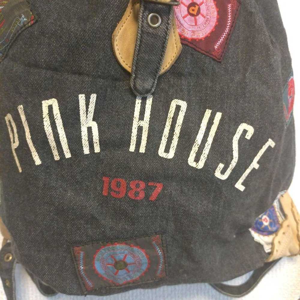 ☆Super Rare☆ Pink House Black Denim Patchwork Bac… - image 3