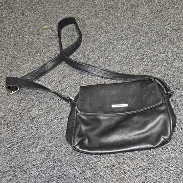 DKNY Vintage Black Genuine Leather Crossbody Bag - image 1