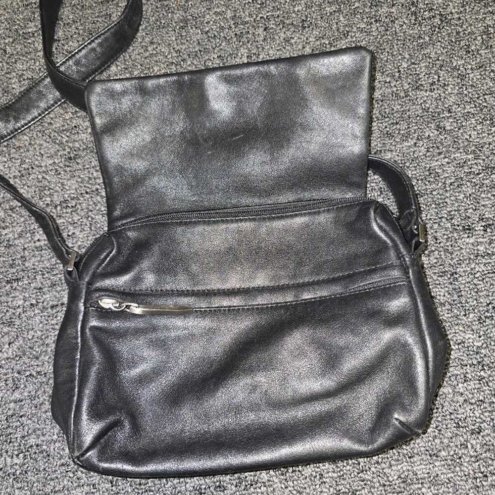 DKNY Vintage Black Genuine Leather Crossbody Bag - image 4